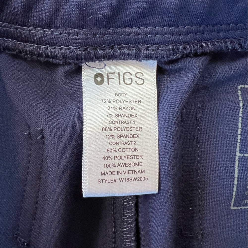FIGS Zamora Jogger Scrub Pants in Navy Blue, Size Small - Picture 7 of 9